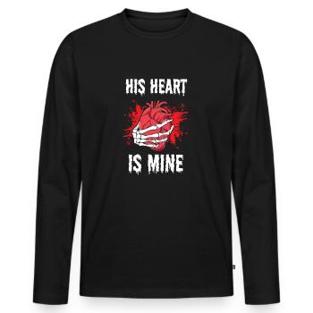 Halloween His Heart Is Mine Matching Part 2 - Men's Premium Organic Long Sleeve Shirt - black - Front - Nico (187cm)