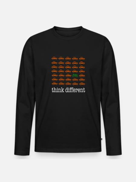 Think different - Männer Premium Bio Langarmshirt - Schwarz
