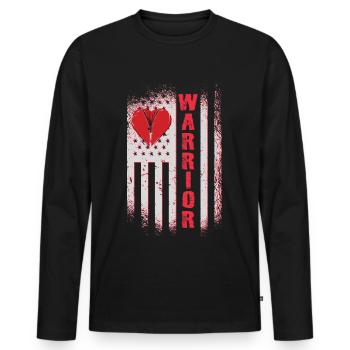 Operation am offenen Herzen Krieger Kämpfer - Männer Premium Bio Langarmshirt - Schwarz - Vorne - Nico (187cm)