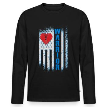 Operation am offenen Herzen Krieger Warrior - Männer Premium Bio Langarmshirt - Schwarz - Vorne - Nico (187cm)