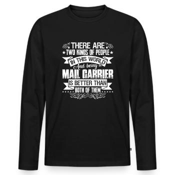 Mail Carrier Mail Carrier Job - Men's Premium Organic Long Sleeve Shirt - black - Front - Nico (187cm)