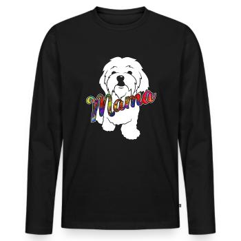 Maltese Maltese Mama - Men's Premium Organic Long Sleeve Shirt - black - Front - Nico (187cm)