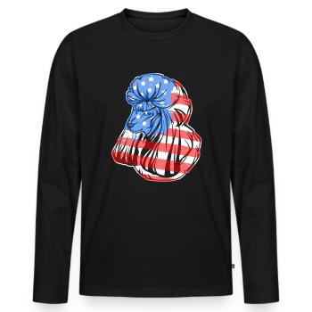 Poodle Poodle Flag - Men's Premium Organic Long Sleeve Shirt - black - Front - Nico (187cm)