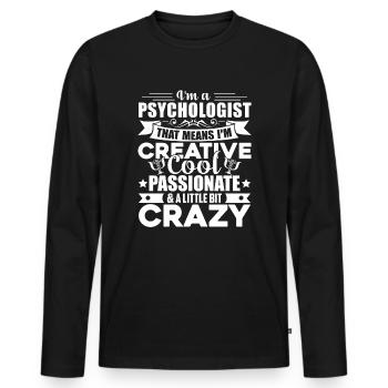 Psychologist Crazy Psychologist - Men's Premium Organic Long Sleeve Shirt - black - Front - Nico (187cm)