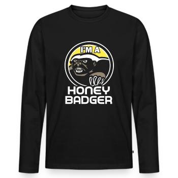 Honey Badger I Am A Honey Badger - Men's Premium Organic Long Sleeve Shirt - black - Front - Nico (187cm)