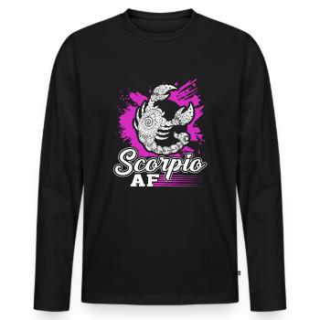 Scorpio Scorpio AF Sign Of Zodiac - Men's Premium Organic Long Sleeve Shirt - black - Front - Nico (187cm)