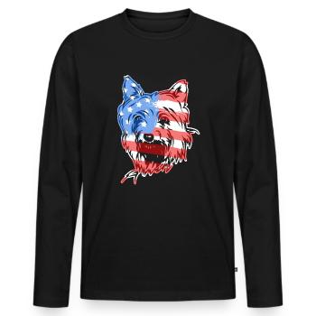 Silky Terrier Silky Terrier Flag - Men's Premium Organic Long Sleeve Shirt - black - Front - Nico (187cm)