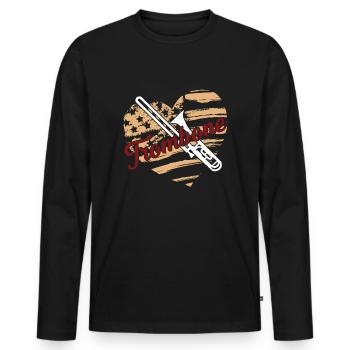 Trombone Trombone Flag - Men's Premium Organic Long Sleeve Shirt - black - Front - Nico (187cm)