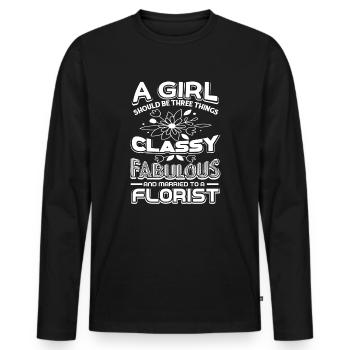 Florist Married To A Florist - Men's Premium Organic Long Sleeve Shirt - black - Front - Nico (187cm)