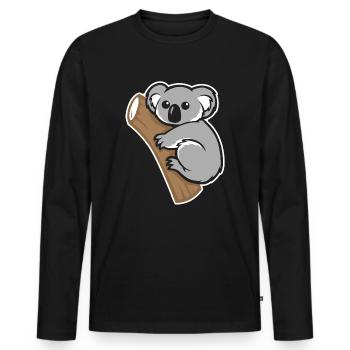 Koala Koala Watercolor - Men's Premium Organic Long Sleeve Shirt - black - Front - Nico (187cm)
