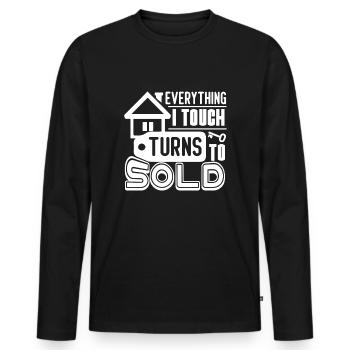 Real Estate Real Estate Agent Touch Sold - Men's Premium Organic Long Sleeve Shirt - black - Front - Nico (187cm)