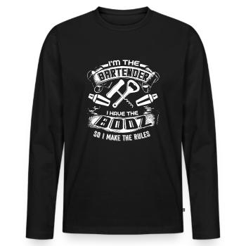Bartender I'm The Bartender - Men's Premium Organic Long Sleeve Shirt - black - Front - Nico (187cm)