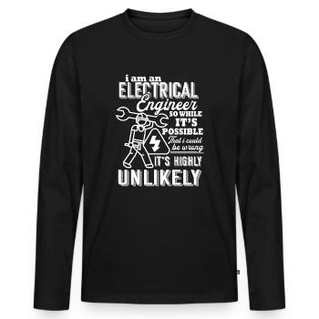 Electrical Engineer I Am An Electrical Engineer - Men's Premium Organic Long Sleeve Shirt - black - Front - Nico (187cm)