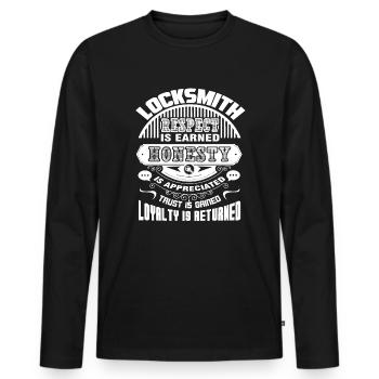 Locksmith Locksmith Respect Is Earned - Men's Premium Organic Long Sleeve Shirt - black - Front - Nico (187cm)