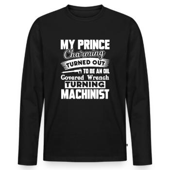 Machinist Machinist Prince Charming - Men's Premium Organic Long Sleeve Shirt - black - Front - Nico (187cm)