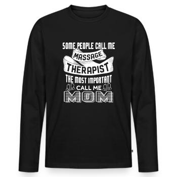 Massage Therapist Massage Therapist Mom - Men's Premium Organic Long Sleeve Shirt - black - Front - Nico (187cm)
