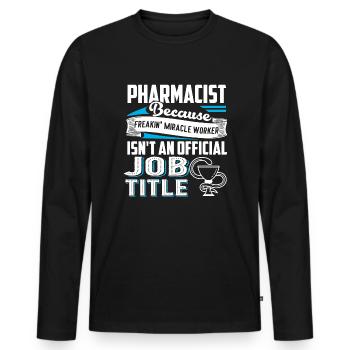 Pharmacist Pharmacist Job Title - Men's Premium Organic Long Sleeve Shirt - black - Front - Nico (187cm)