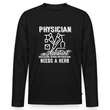 Physician Assistant Physician Assistant Hero - Men's Premium Organic Long Sleeve Shirt - black - Front - Nico (187cm)