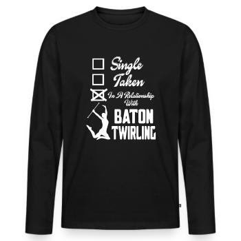 In A Relationship With Baton Twirling - Men's Premium Organic Long Sleeve Shirt - black - Front - Nico (187cm)