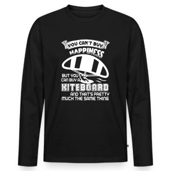 Kiteboarding Kiteboarding Happiness - Men's Premium Organic Long Sleeve Shirt - black - Front - Nico (187cm)