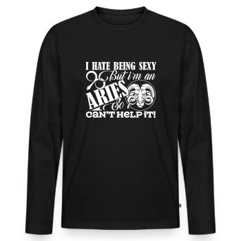 Aries I'm A Sexy Aries Horoscope - Men's Premium Organic Long Sleeve Shirt - black - Front - Nico (187cm)
