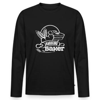Baker Hardcore Baker - Men's Premium Organic Long Sleeve Shirt - black - Front - Nico (187cm)