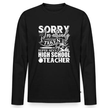 Taken By Sexy High School Teacher - Men's Premium Organic Long Sleeve Shirt - black - Front - Nico (187cm)