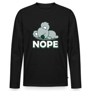 Koala Koala Nope - Men's Premium Organic Long Sleeve Shirt - black - Front - Nico (187cm)