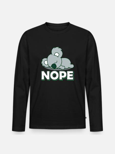 Koala Koala Nope - Men's Premium Organic Long Sleeve Shirt - black