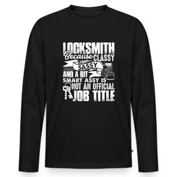 Locksmith Locksmith Job Title - Men's Premium Organic Long Sleeve Shirt - black - Front - Nico (187cm)