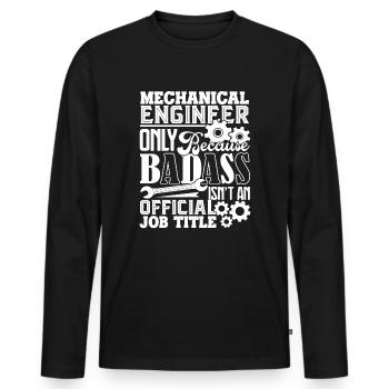 Mechanical Engineer Mechanical Engineer Job Title - Men's Premium Organic Long Sleeve Shirt - black - Front - Nico (187cm)