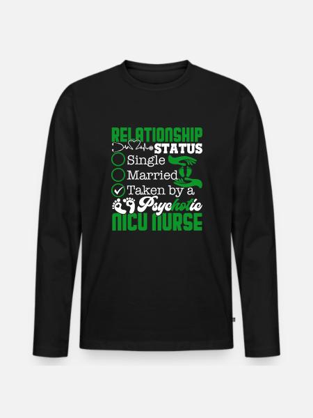 Nicu Nurse Relationship Status - Men's Premium Organic Long Sleeve Shirt - black