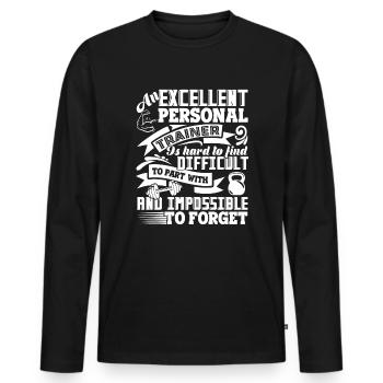Personal Trainer Personal Trainer Is Hard To Find - Men's Premium Organic Long Sleeve Shirt - black - Front - Nico (187cm)