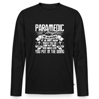 Paramedic Paramedic Angel In Scrubs - Men's Premium Organic Long Sleeve Shirt - black - Front - Nico (187cm)