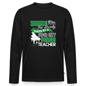 Piano Teacher Taken By Sexy Piano Teacher - Men's Premium Organic Long Sleeve Shirt - black - Front - Nico (187cm)