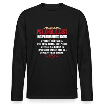 Psychologist Psychologist Definition - Men's Premium Organic Long Sleeve Shirt - black - Front - Nico (187cm)