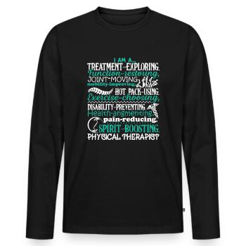 Physical Therapist Physical Therapist Treatment - Men's Premium Organic Long Sleeve Shirt - black - Front - Nico (187cm)