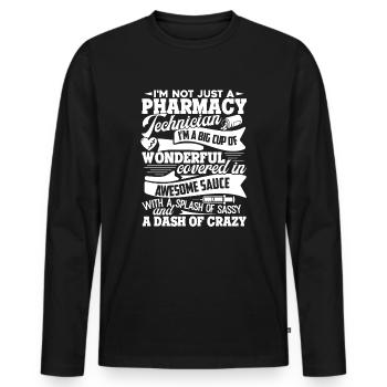 Pharmacy Technician Just A Pharmacy Technician - Men's Premium Organic Long Sleeve Shirt - black - Front - Nico (187cm)