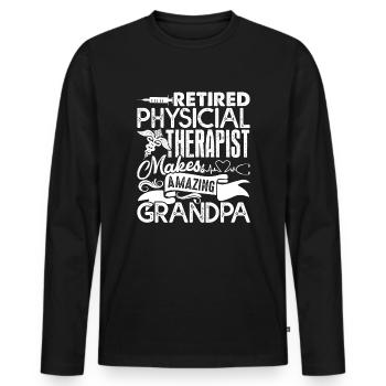 Physical Therapist Retired Physical Therapist - Men's Premium Organic Long Sleeve Shirt - black - Front - Nico (187cm)