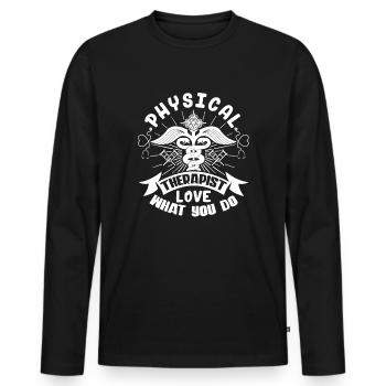 Physical Therapist Physical Therapist Love - Men's Premium Organic Long Sleeve Shirt - black - Front - Nico (187cm)