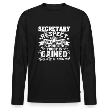 Secretary Secretary Respect Is Earned - Men's Premium Organic Long Sleeve Shirt - black - Front - Nico (187cm)