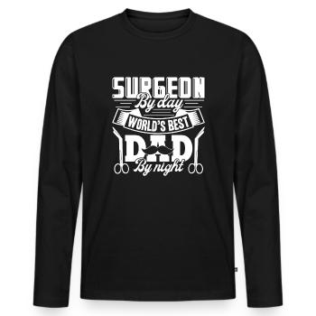 Surgeon Surgeon By DayDad By Night - Men's Premium Organic Long Sleeve Shirt - black - Front - Nico (187cm)