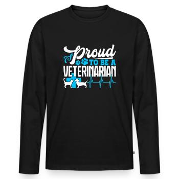 Veterinarian Proud To Be A Veterinarian - Men's Premium Organic Long Sleeve Shirt - black - Front - Nico (187cm)