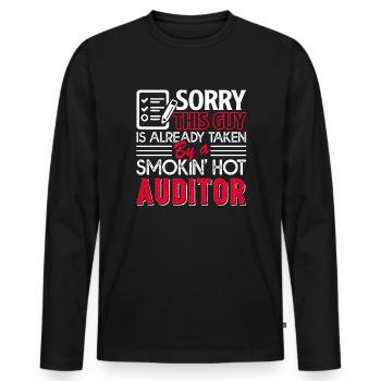 Auditor Taken By A Smoking Hot Auditor - Men's Premium Organic Long Sleeve Shirt - black - Front - Nico (187cm)
