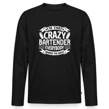Bartender Crazy Bartender - Men's Premium Organic Long Sleeve Shirt - black - Front - Nico (187cm)