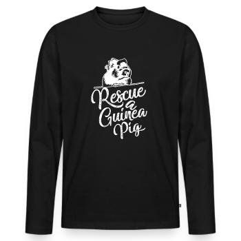 Guinea Pig Rescue A Guinea Pig - Men's Premium Organic Long Sleeve Shirt - black - Front - Nico (187cm)