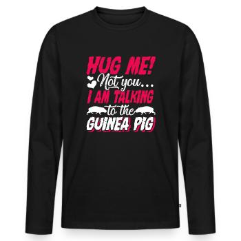 Guinea Pig Talking To The Guinea Pig - Men's Premium Organic Long Sleeve Shirt - black - Front - Nico (187cm)