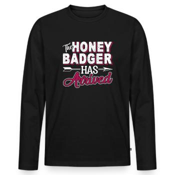 Honey Badger The Honey Badger Has Arrived - Men's Premium Organic Long Sleeve Shirt - black - Front - Nico (187cm)