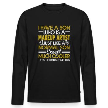 Makeup Artist My Son Is A Makeup Artist - Men's Premium Organic Long Sleeve Shirt - black - Front - Nico (187cm)