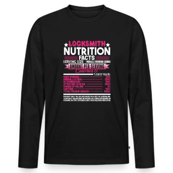Locksmith Locksmith Nutrition Facts - Men's Premium Organic Long Sleeve Shirt - black - Front - Nico (187cm)